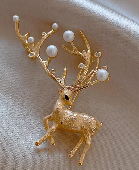 Broche de cerf en strass perle créative coréenne mode accessoires de vêtements à broche simple's discount tags