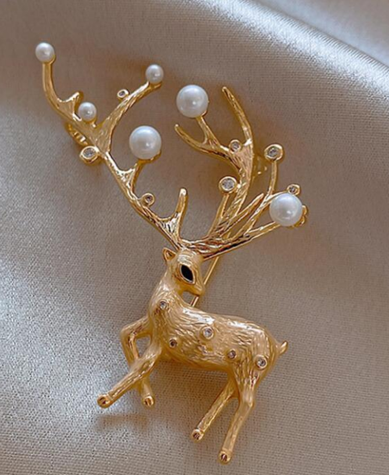 Broche de cerf en strass perle crative corenne mode accessoires de vtements  broche simple