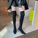Nouveau style bottes pour femmes pointues  talons aiguilles tricotes extensibles sur les chaussettes au genou bottes bottes longuespicture24