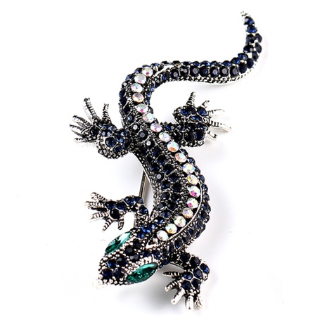 Retro Black Lizard Rhinestone Brooch Wholesale Jewelry's discount tags