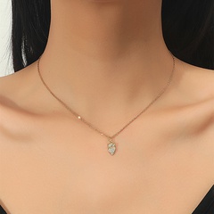 simple titanium steel diamond owl pendent necklace