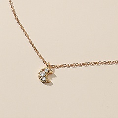 Women's titanium steel small crescent moon pendent necklace