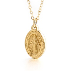 Factory Wholesale European and American New Stainless Steel Prayer Portrait Virgin Mary Necklace Bracelet Foreign Trade Female Necklace
