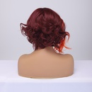 2021 chemical fiber wig burgundy stitching color short curly hair fashion wigs headgear wigpicture12