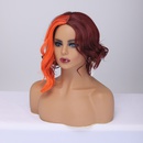 2021 perruque en fibre chimique bourgogne couture couleur cheveux courts boucls mode perruques coiffure perruquepicture14