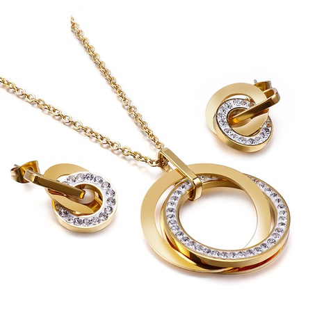 nouveau style de bijoux en acier inoxydable en gros double anneau de bijoux en diamant de verrouillage en gros NHKAL465815's discount tags