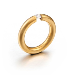 Japanese and Korean Jewelry Simple Jewelry Titanium Steel Couple Small Ring Personality Fashion Zirconium Diamond Ring Factory Custom Processing