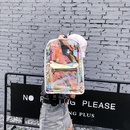 Mochila escolar transparente con lser Versin coreana Mochila de personalidad de tendencia callejera simplepicture41