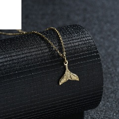 Korean version of fishtail necklace electroplating 14k gold temperament stainless steel clavicle chain
