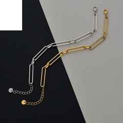 European and American long square interlocking chain bracelet simple thick chain necklace wholesale