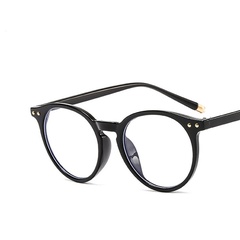 Anti-Blue Ray Rice Nail Plain Glasses round 2021 New Korean Style Women's Fashionable Vintage Glasses Rim Glasses Frame Artistic Internet Celebrity