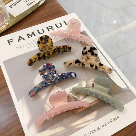Accessoires pour cheveux à imprimé léopard en acétate coréen Pince à cheveux à disque simple's discount tags