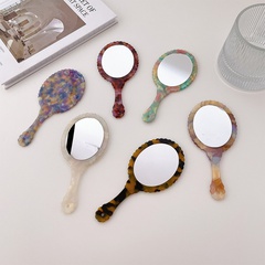 Miroir ovale rétro de mode coréenne miroir compact portable maquillage quotidien petit miroir