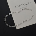 European and American Simple Thick Chain Necklace Titanium Steel Hip Hop Collar Bracelet Oval DoubleLayer Ring Buckle Cross Chain Clavicle Chainpicture20