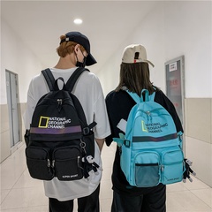 Schoolbag Girls' Korean Harajuku Ulzzang Junior High School College Students Backpack Student Nylon Simple Backpack Men