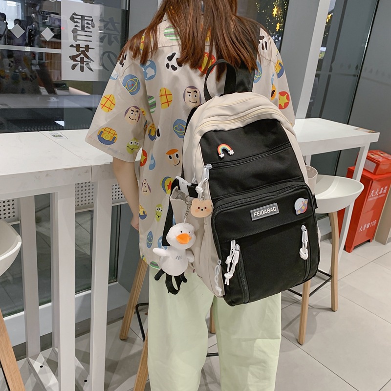 Casual Rucksack Hit Farbe Rucksack Student Schultasche weiblich einfacher koreanischer japanischer Rucksack