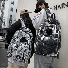 2021 nueva mochila con estampado de graffiti, mochila escolar para estudiantes, mochila de marca de marea de moda coreana