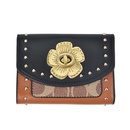 fashion camellia wallet trifold rivet short wallet multicard card holder wholesalepicture27