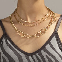 Europäische und amerikanische grenz überschreitende neue Mode einfache Nähte Halskette Persönlichkeit Retro Gold mehr schicht ige Drehung Kette Halskette Schmuck Frauen