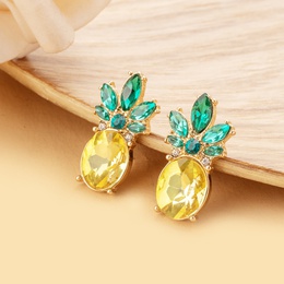Fashionable temperament pineapple earrings shiny glass diamonds colorful fruit series earringspicture10