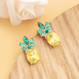 Fashionable temperament pineapple earrings shiny glass diamonds colorful fruit series earringspicture11