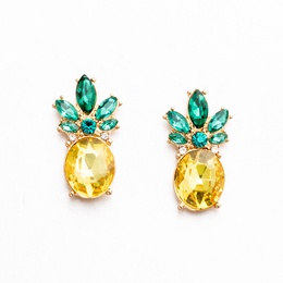 Fashionable temperament pineapple earrings shiny glass diamonds colorful fruit series earringspicture12