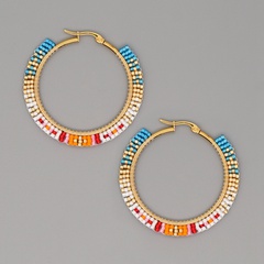 fashion stainless steel earrings miyuki hand-made exquisite ethnic style big earrings