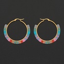 New Miyuki Rice Beads Handmade Beaded Exaggerated Bohemian Rainbow Stainless Steel Hoop Earringspicture13