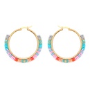New Miyuki Rice Beads Handmade Beaded Exaggerated Bohemian Rainbow Stainless Steel Hoop Earringspicture15