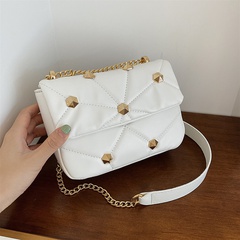 Autumn Western Style Small Rivet Square Bag 2021 New Korean Style Bags Chain Shoulder Bag Casual Texture Crossbody Women's Bag