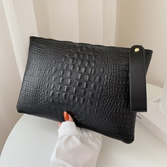 2021 New Korean Crocodile Pattern Clutch Clutch Glossy Cell Phone Small Bag Women's Coin Purse Fashion Simple
