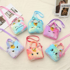 Taobao Creative Children's Cartoon Kitten Crossbody Bag Starry Sky Gradient Zipper Shoulder Bag for Little Girls Wholesale