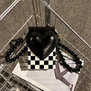 New checkerboard bag heart shape fashion one shoulder messenger beaded bag wholesalepicture18