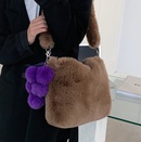 Fur Bag 2021 Winter New Womens Bags Simple Tote Bag Large Capacity Plush Portable Messenger Bag with Hair Ballpicture18