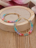 New Miyuki Rice Beads Handmade Beaded Exaggerated Bohemian Rainbow Stainless Steel Hoop Earringspicture16