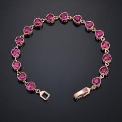 Artificial ruby bracelet red corundum inlaid jewelry wholesale