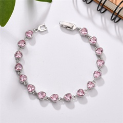 fashion AAA zircon bracelet copper inlaid heart-shaped jewelry women's jewelry wholesale