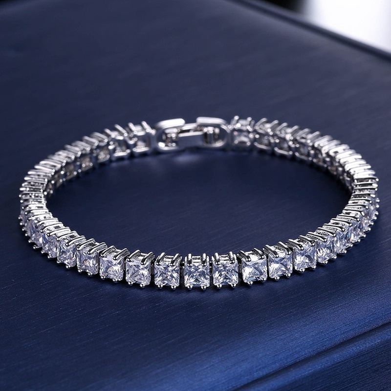 Qingxing europische und amerikanische Mode Zirkon armband AAA quadratischer Zirkonium diamant eingelegter Schmuck Platin beschichtung Fabrik Direkt vertrieb