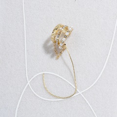 South Korean diamond-studded pearl tassel ear bone clips