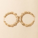 simple fashion OL style jewelry alloy bamboo earrings golden geometric plain hoop earringspicture7