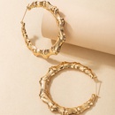 simple fashion OL style jewelry alloy bamboo earrings golden geometric plain hoop earringspicture8