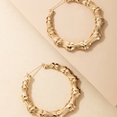 simple fashion OL style jewelry alloy bamboo earrings golden geometric plain hoop earringspicture9