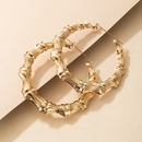 simple fashion OL style jewelry alloy bamboo earrings golden geometric plain hoop earringspicture10