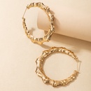 simple fashion OL style jewelry alloy bamboo earrings golden geometric plain hoop earringspicture11