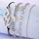 AliExpress CrossBorder Ins Style Fashion Ornament Silver Butterfly Bracelet FourPiece Flame Braided Bracelet Suitpicture8