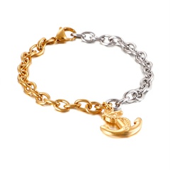European and American simple creative gold jewelry female fashion stainless steel anchor bracelet