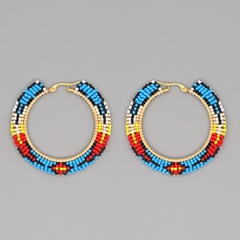 Amazon Cross-Border Miyuki Bead Hand-Woven Colorful Geometric Indian Style Large Circle Earrings for Women