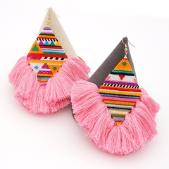 Cross-Border Miyuki Bead Hand-Woven Indian Ethnic Style Furry Big Circle Exaggerated And Personalized Earrings For Women