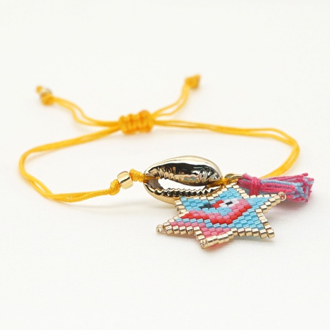 nouveau bracelet tissé de perles Miyuki simple style ethnique bracelet en coquillage naturel flamant rose femme's discount tags