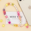 ethnic soft pottery imitation pearl flower smiley face woven color beads mobile phone chain lanyardpicture10